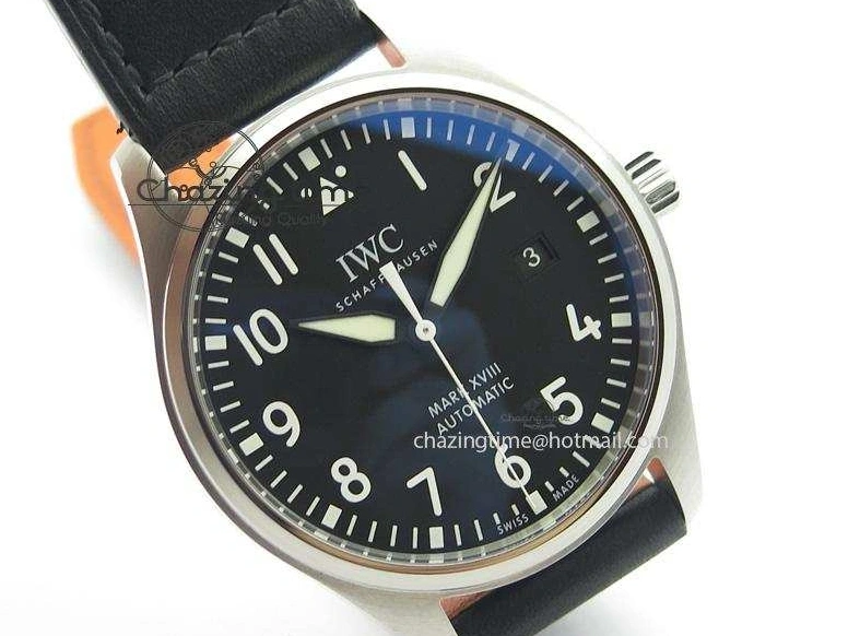 MIROTIME 0501 Mark XVIII IW327001 SS Mk Maker Best Edition Black Dial On Black Leather Strap A SunProtective 7299